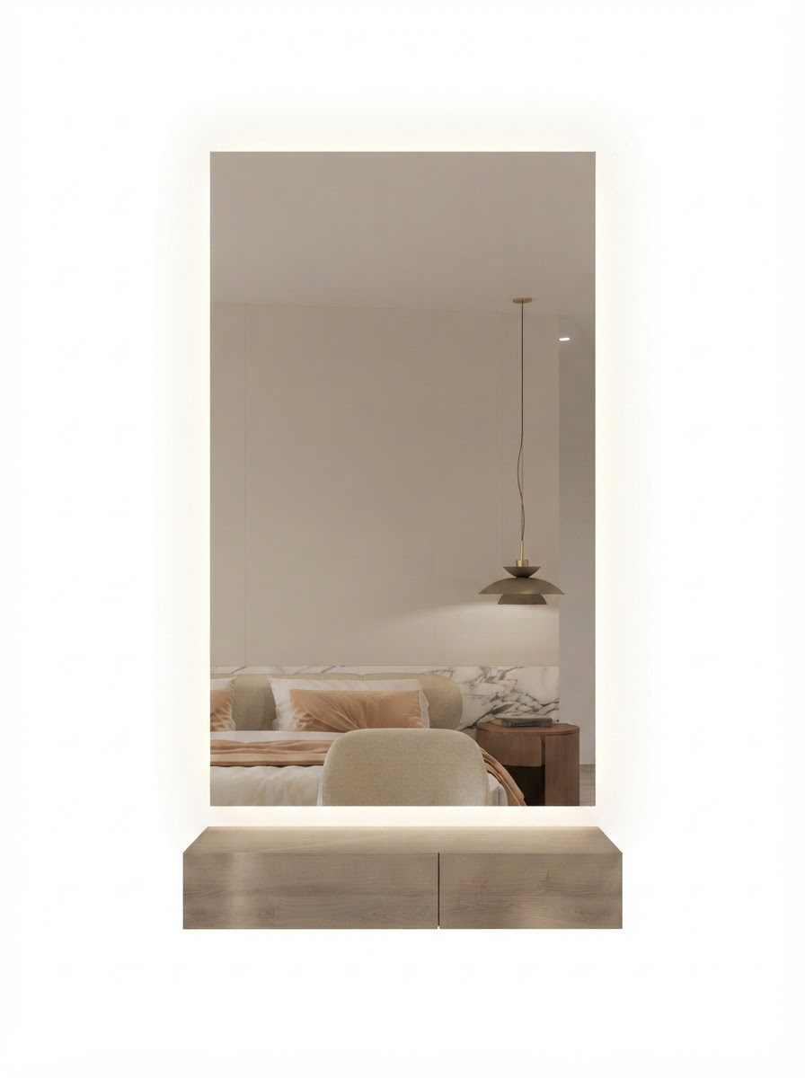 Custom Floating Vanity with Mirror