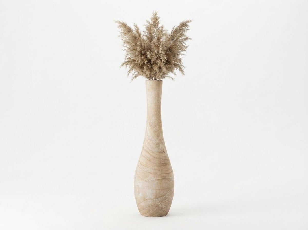 The Elara Sculptural Wood Vase