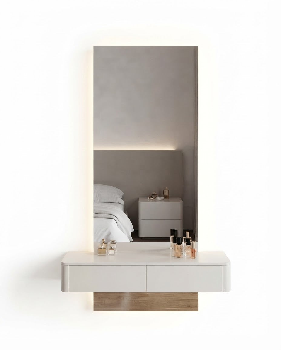 Custom Floating Vanity with Mirror