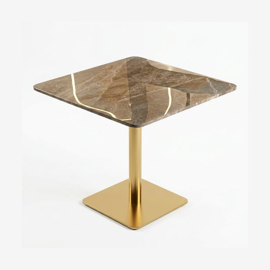 Square Marble-Effect Side Table