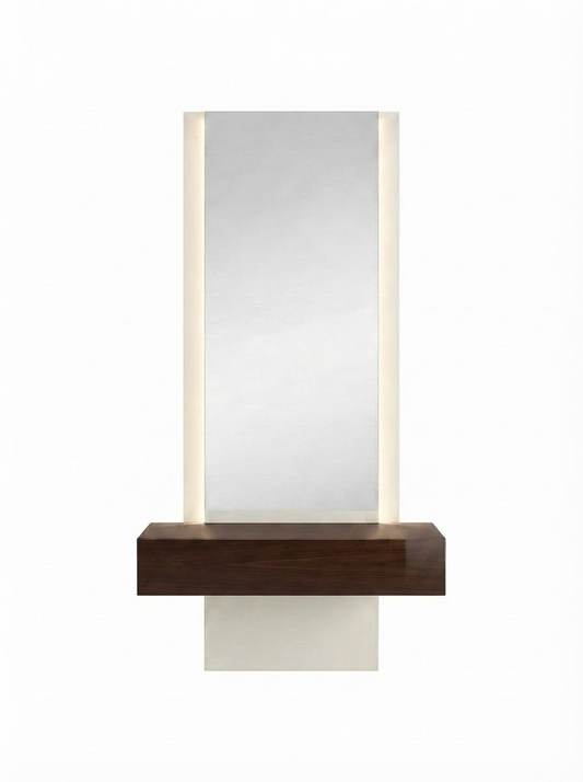 Custom Made Wall-Mounted Vanity Mirror with Floating Shelf
