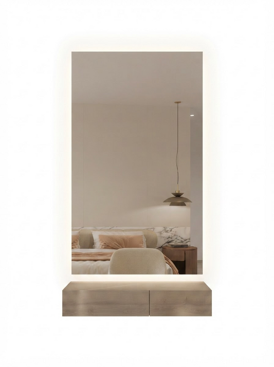 Custom Floating Vanity with Mirror