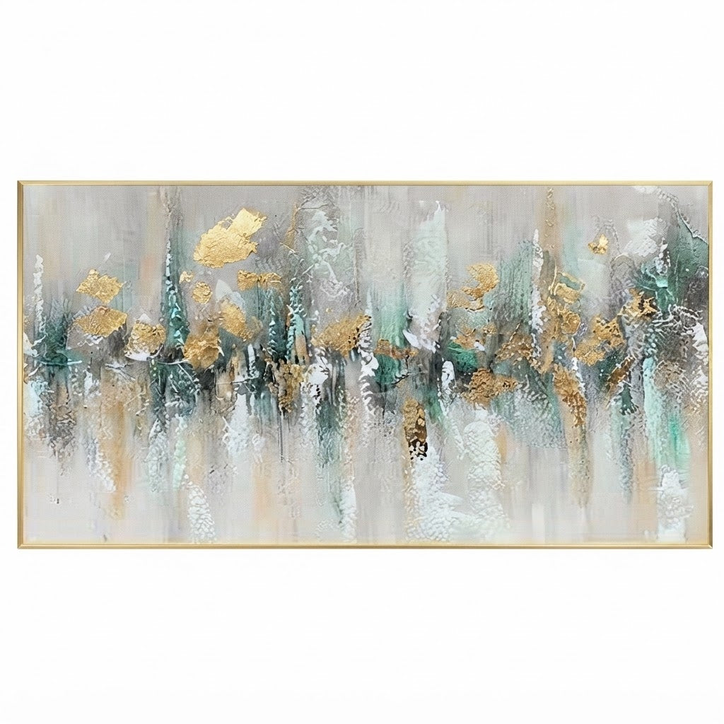 The Émeraude Textured Canvas — Gold & Teal