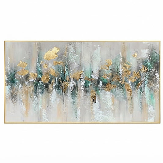The Émeraude Textured Canvas — Gold & Teal