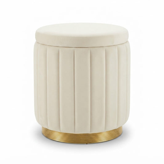 The Siena Velvet Storage Vanity Stool
