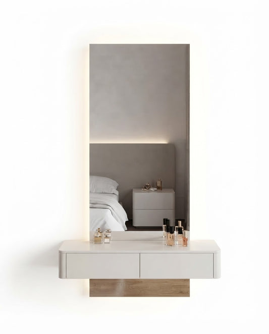 Custom Floating Vanity with Mirror